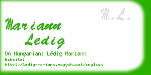 mariann ledig business card